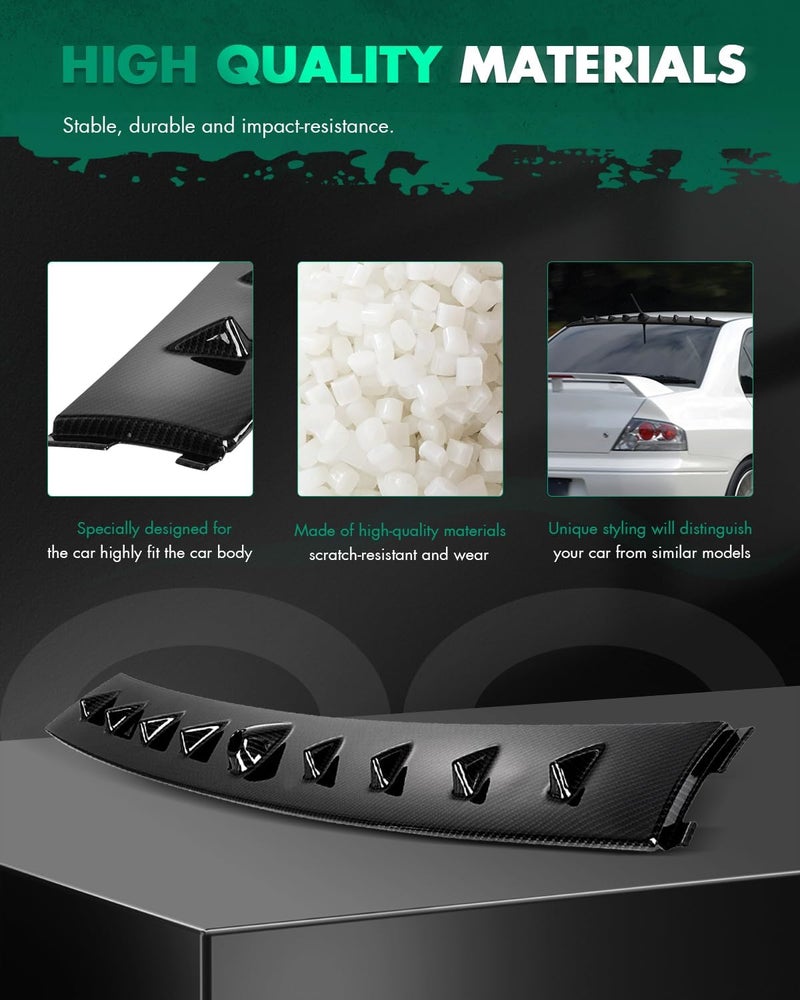 SCITOO جناح سبويلر سقف خلفي بلاستيكي أسود مغطى بالماء - ملحقات خارجية لموديل ميتسوبيشي لانسر 4 أبواب 2.4 لتر سبورت باك - Image 4